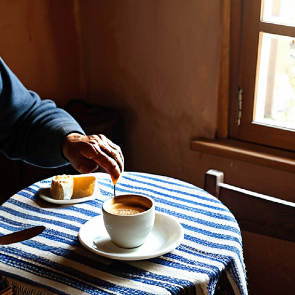 세르비아의 음주 문화와 주의점 - **Image Prompt 1: The Morning Ritual**
    A serene morning scene inside a rustic Serbian village ho...