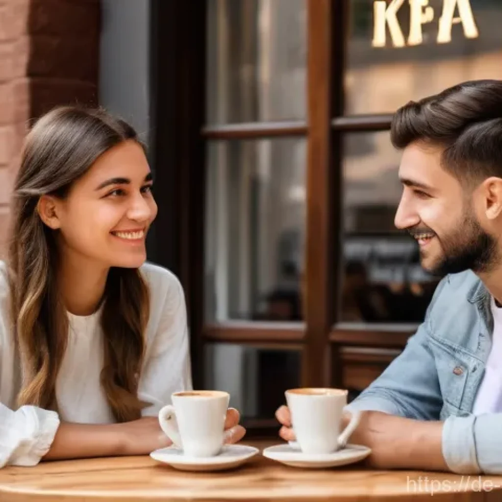 세르비아어와 크로아티아어 차이점 - "A friendly interaction between two young adults in a sunlit European café, one representing Serbian...