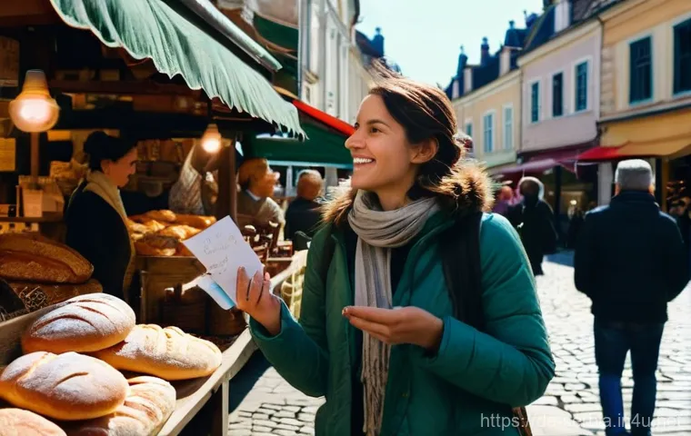 세르비아어와 크로아티아어 차이점 - "A friendly interaction between two young adults in a sunlit European café, one representing Serbian...