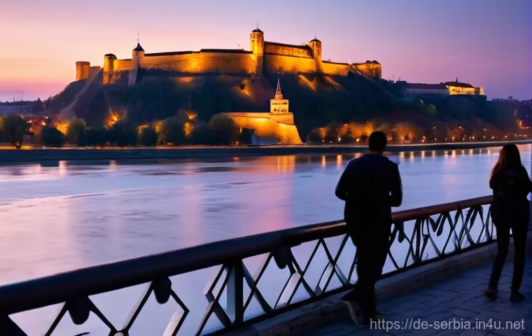 노비사드 페트로바라딘 요새 - Image Prompt 1: Golden Sunset over Petrovaradin Fortress**